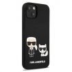 Karl Lagerfeld - Karl & Choupette - iPhone 13 Liquid Silicone Case - Black