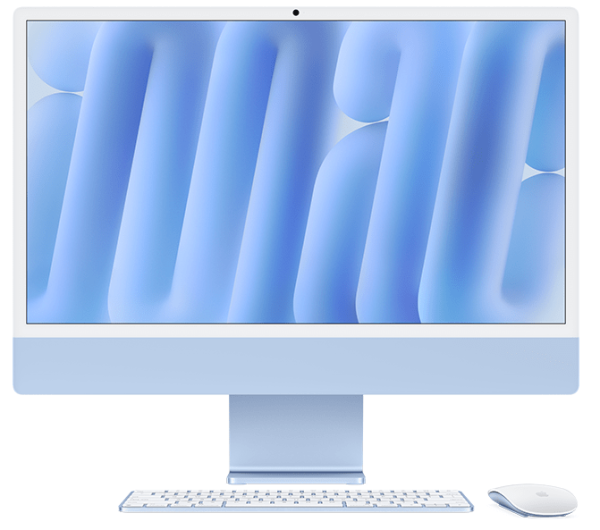 24-inch iMac with Retina 4.5K display: Apple M4 chip with 10‑core CPU and 10‑core GPU, 16GB, 512GB SSD